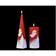HANDMADE DECORATED CHRISTMAS CANDLE ANGEL SONG CYLINDER PYRAMID BALL RED PILLAR   141875650207